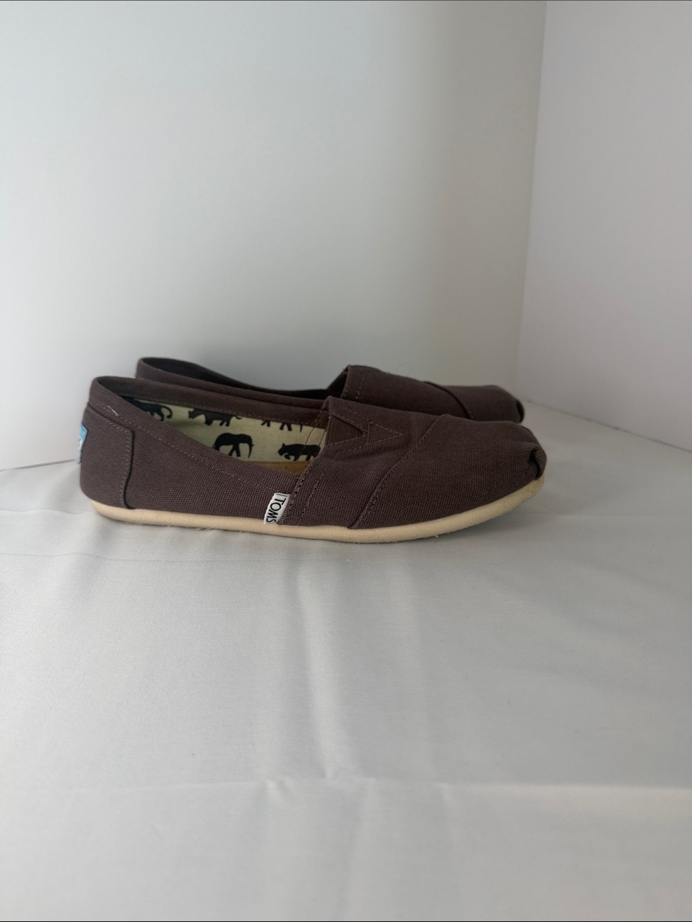 Toms Women’s Canvas Slip-On Loafers in Dark Brown
